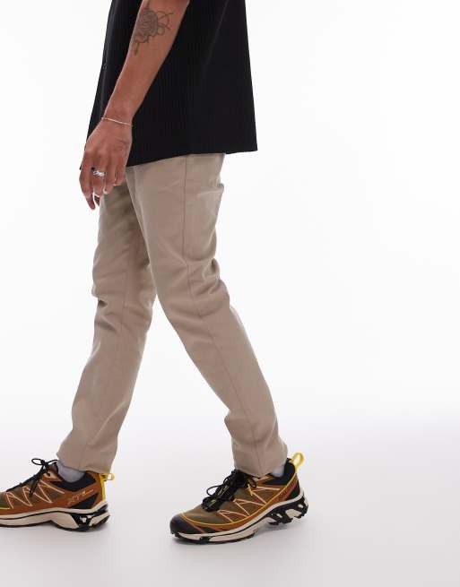 Topman skinny chino pants in stone