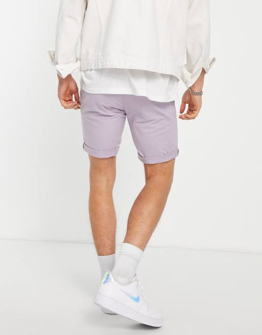 Mens purple hot sale chino shorts