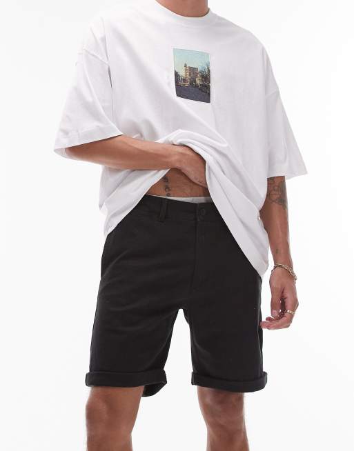 Topman skinny chino shorts in black | ASOS