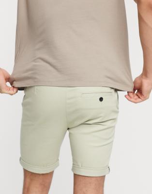 topman skinny fit chino shorts