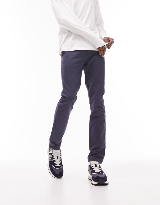 Topman - skinny chino trousers in navy