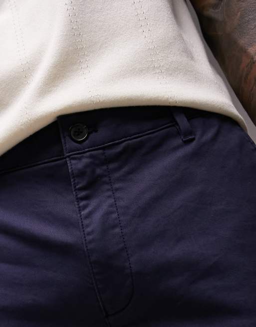 Topman - Skinny chinoshort in marineblauw , 2 van 4