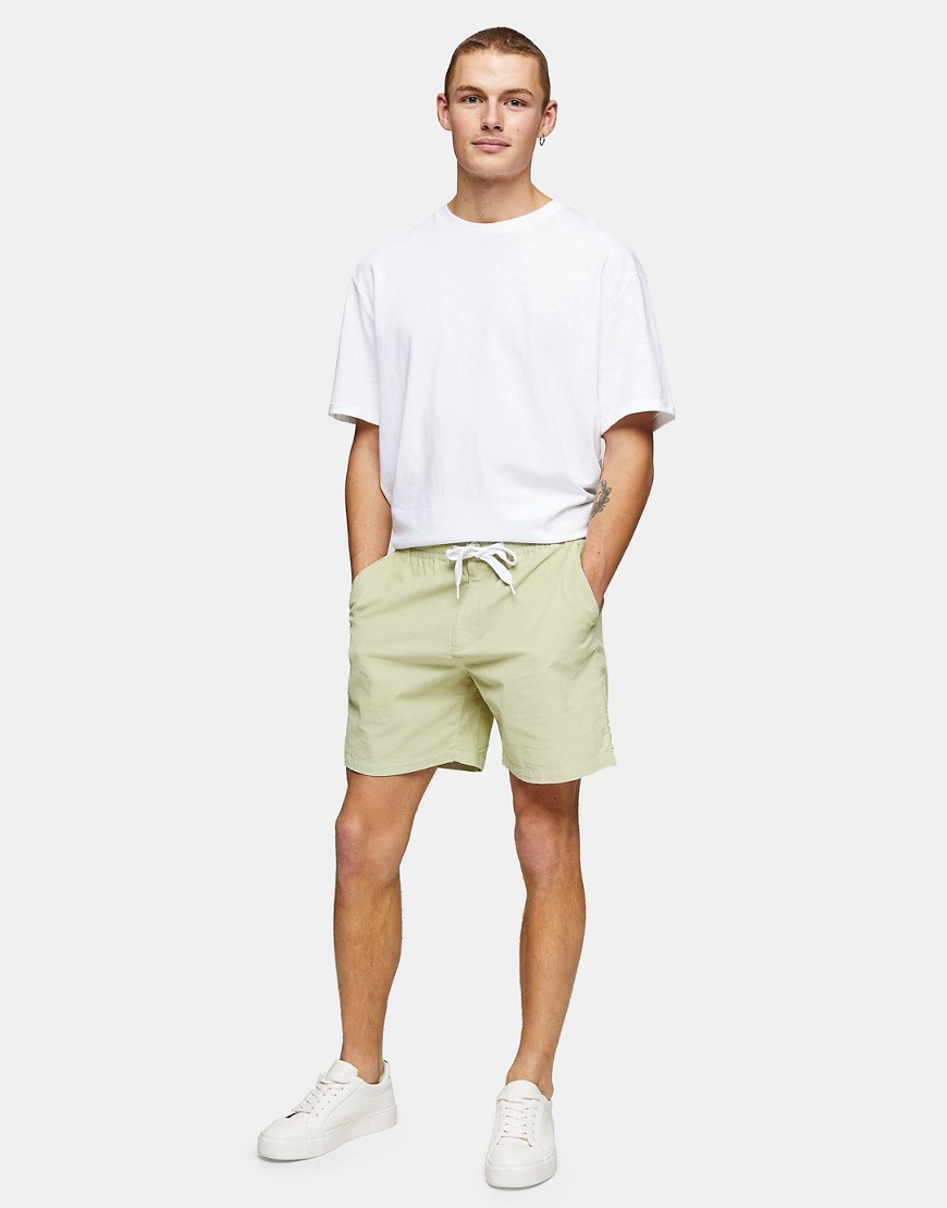 Topman skinny cord shorts in green