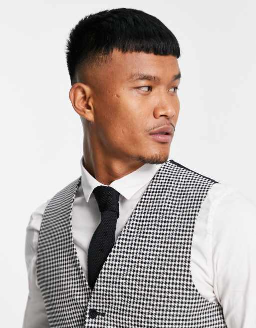 Dogtooth shop waistcoat mens