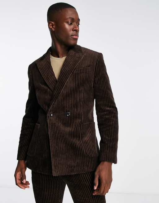 Corduroy double hot sale breasted suit