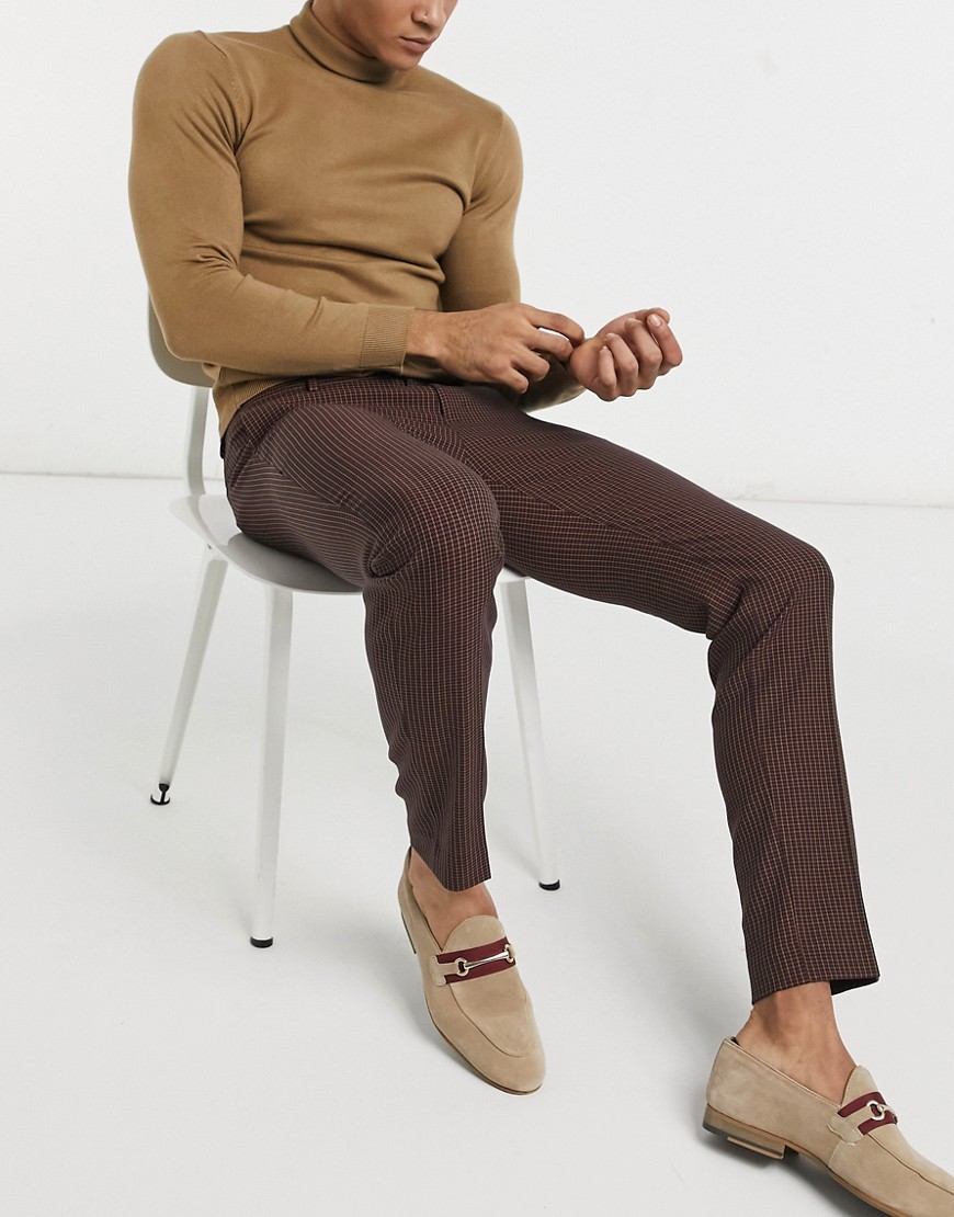Topman - Skinny fit pantalon in bruin