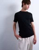 Topman skinny fit ribbed t-shirt in black