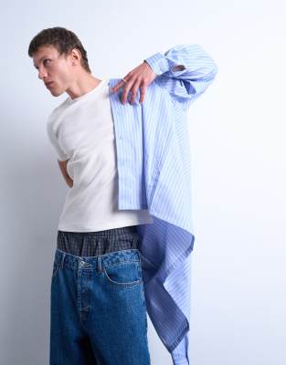 skinny fit ribbed t-shirt in ecru-White