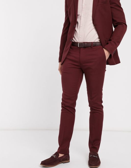 Burgundy slim hotsell fit dress pants