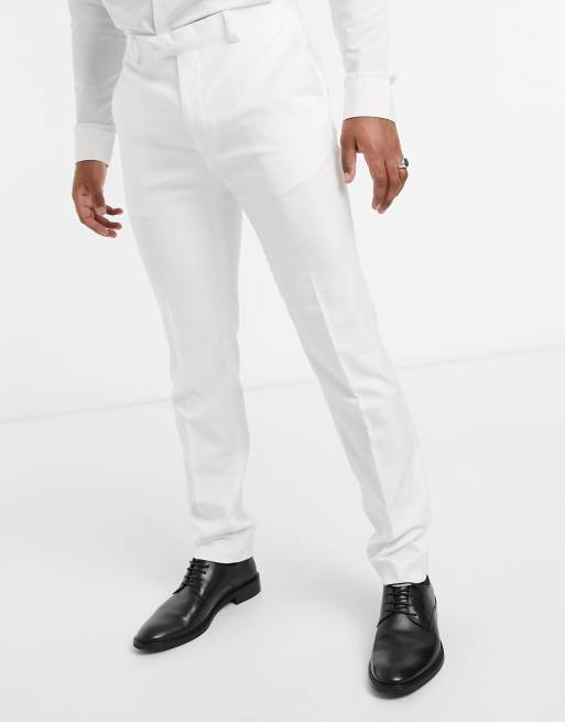 White skinny shop leg pants suit