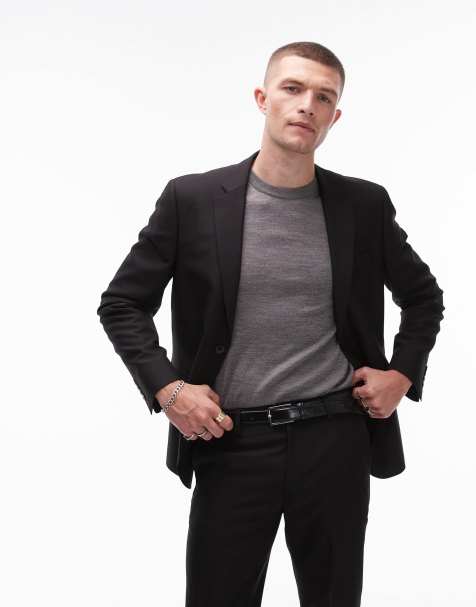 Topman - Skinny habitjakke i sort - view 1