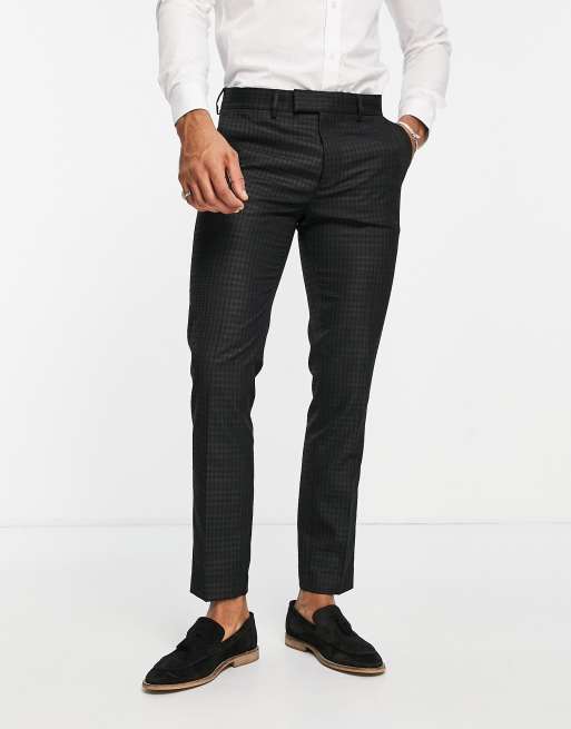 Topman skinny smart pants with elasticated waistband in navy