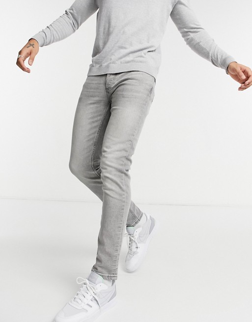 Topman organic cotton blend skinny jeans in grey
