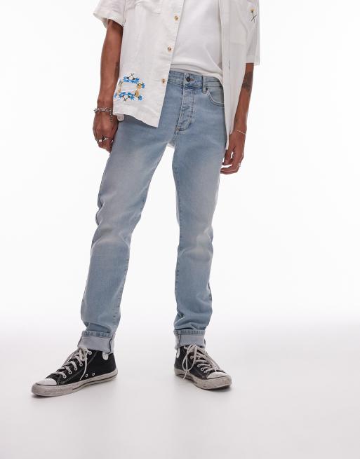 Topman skinny jeans in tinted summer blue light wash, 4 of 5
