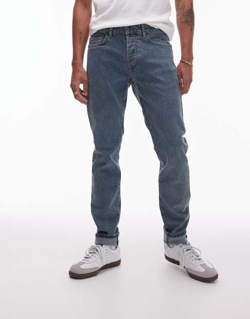 Topman skinny jeans in vintage mid wash