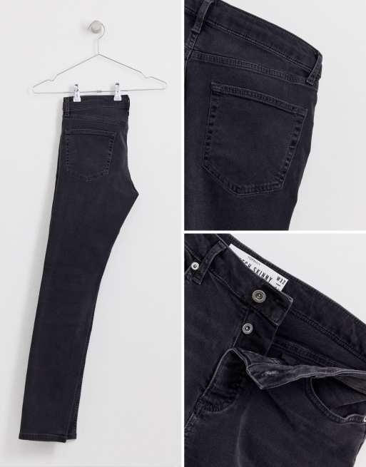 Topman Skinny Jeans In Washed Black Asos