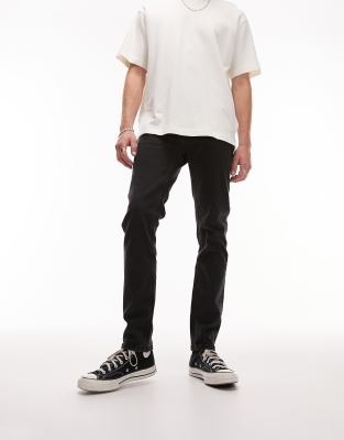 Topman Skinny Jeans In Washed Black