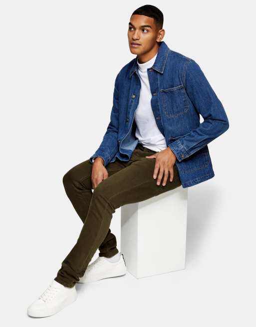 Topman - Skinny jeans van katoenmix met stretch in kaki - MGREEN, 3 van 4
