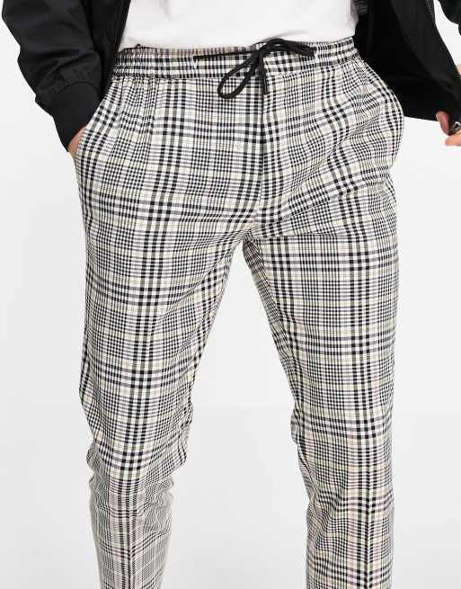 Side best sale checkered joggers