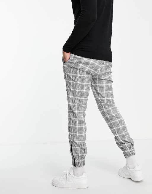 Plaid skinny zip track pants online