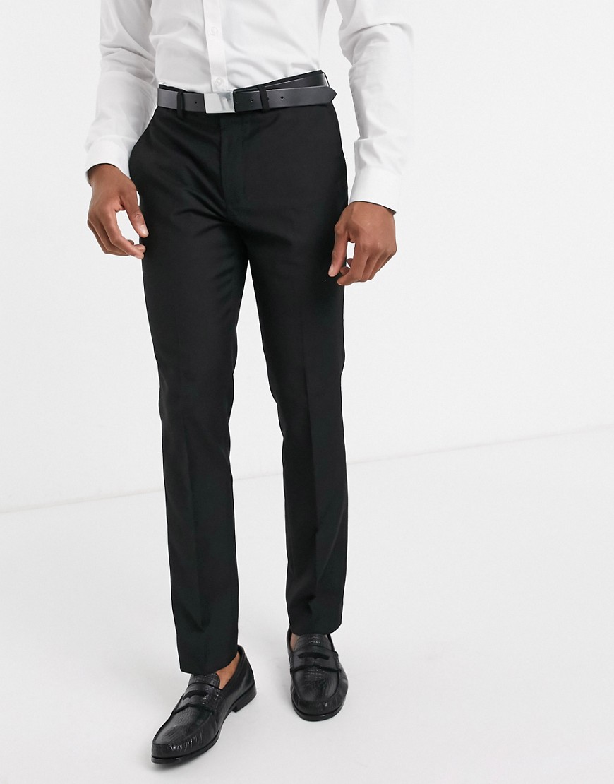 Topman skinny suit trousers in black Black