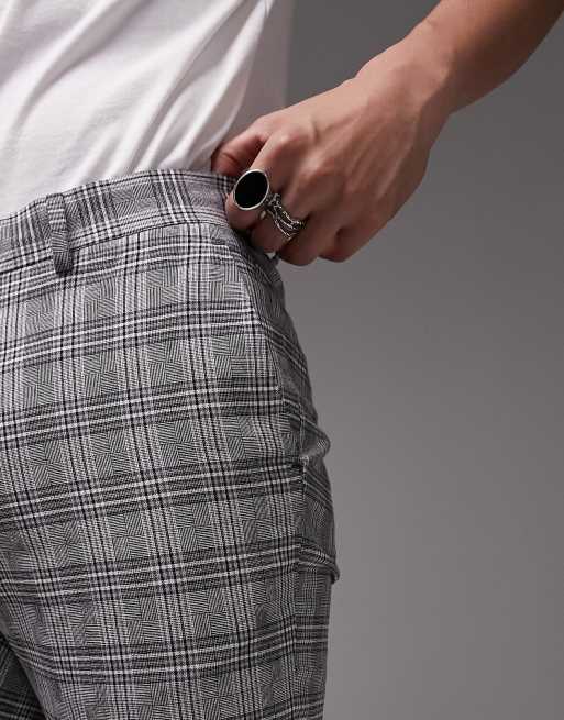 Slim Fit Pants - Gray/plaid - Men