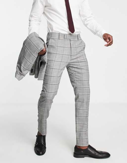 Skinny plaid 2024 dress pants