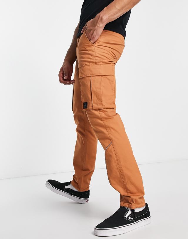 Topman skinny ripstop cargo pants in orange