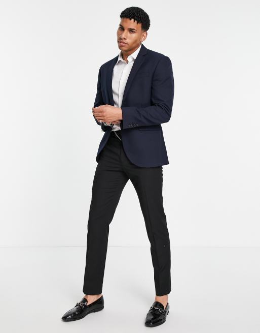 Topman - Skinny single breasted colbert in marineblauw, 2 van 4
