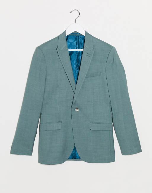 Topman skinny fit suit in green, 2 of 3
