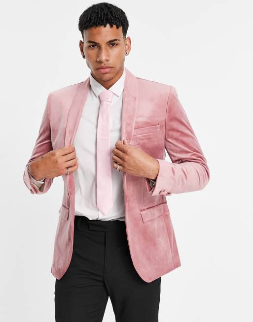 Velvet shop pink blazer