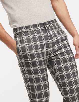 checked skinny joggers