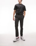[Topman] Topman skinny smart pants with elasticated waistband in charcoal-Grey W30 L34 Charcoal