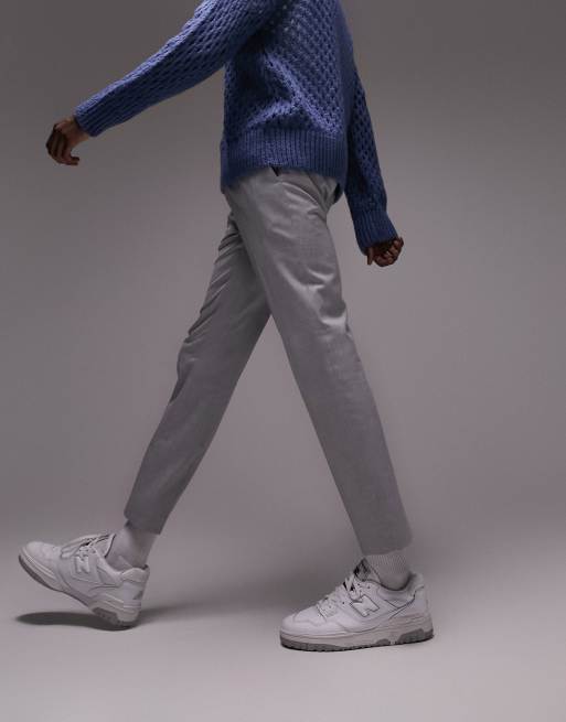 Topman skinny smart pants with elasticated waistband in light gray, 3 of 4