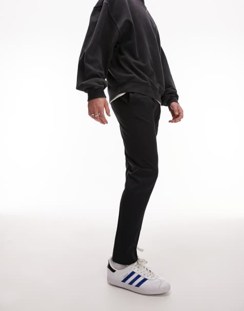 Topman skinny smart pants with elasticated waistband in navy - view 1