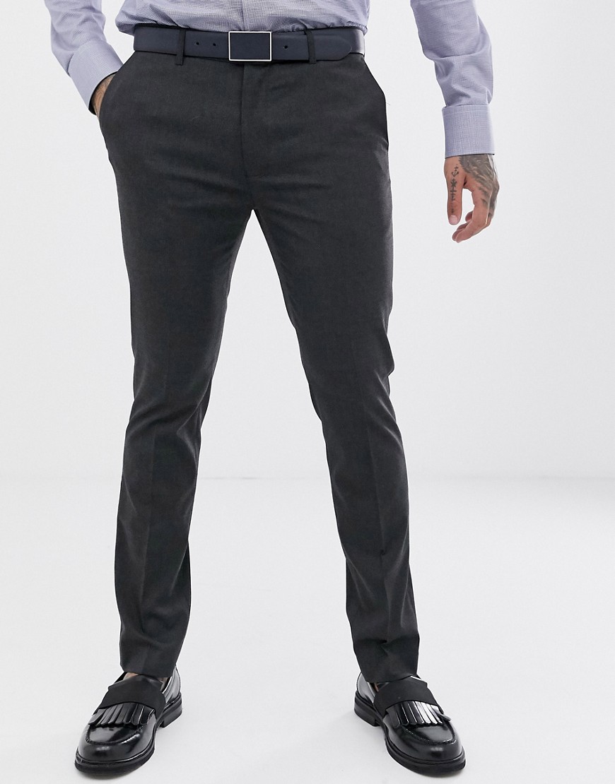 Topman skinny smart trousers in grey