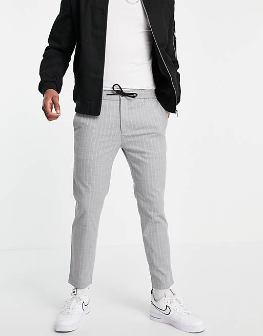  Topman skinny stripe jogger trouser in grey 