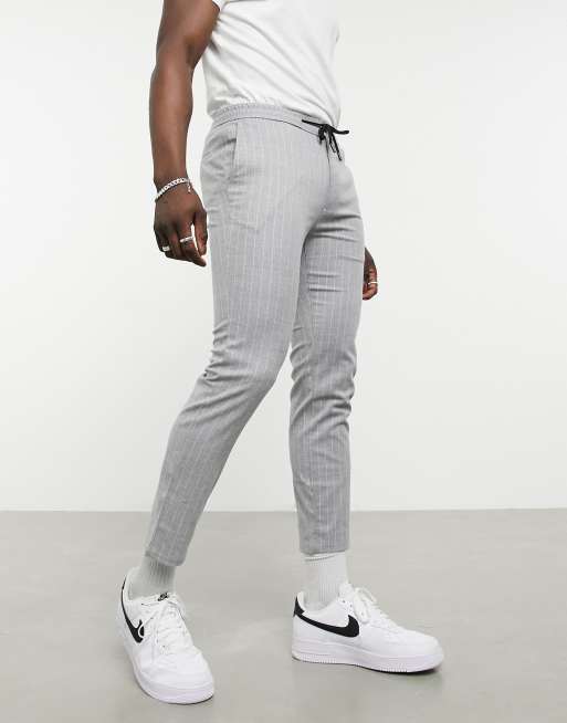 Grey discount striped joggers