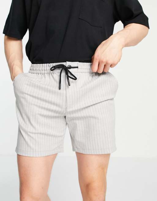 Grey and white striped on sale shorts