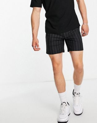 Topman skinny striped shorts in black and blue - ASOS Price Checker
