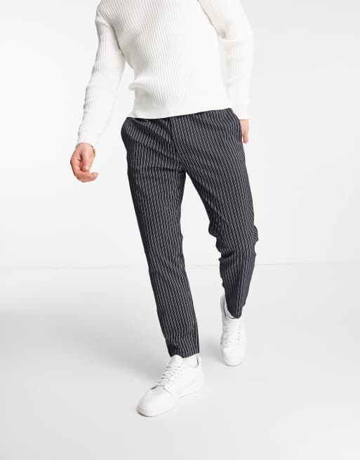 Striped shop trousers skinny