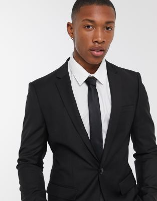 Topman Skinny Fit One-button Suit Jacket In Black