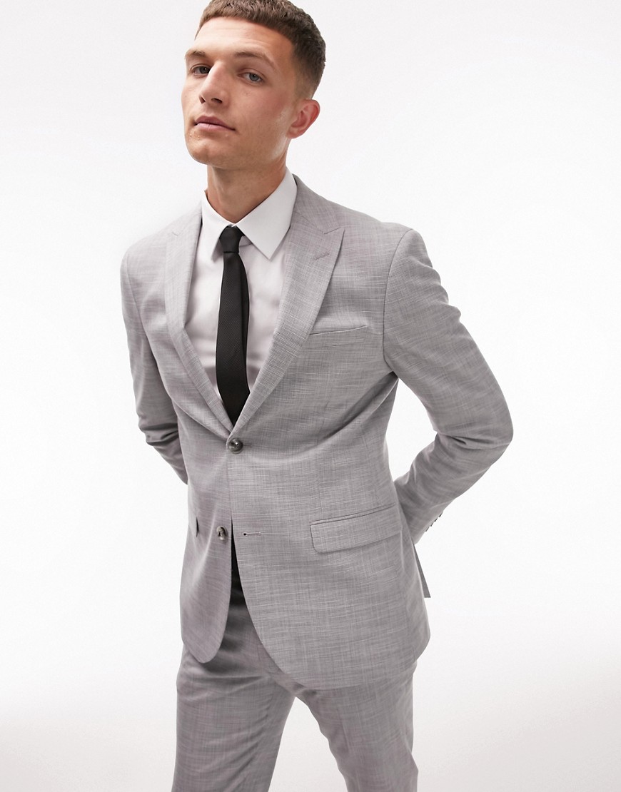 Topman skinny suit jacket in grey