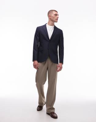 Topman Skinny Suit Jacket In Navy In Navy