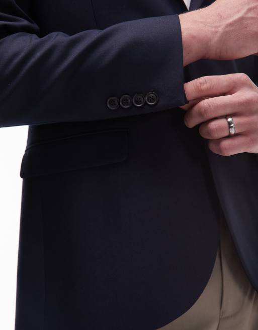 Topman skinny suit jacket in navy, 4 of 5