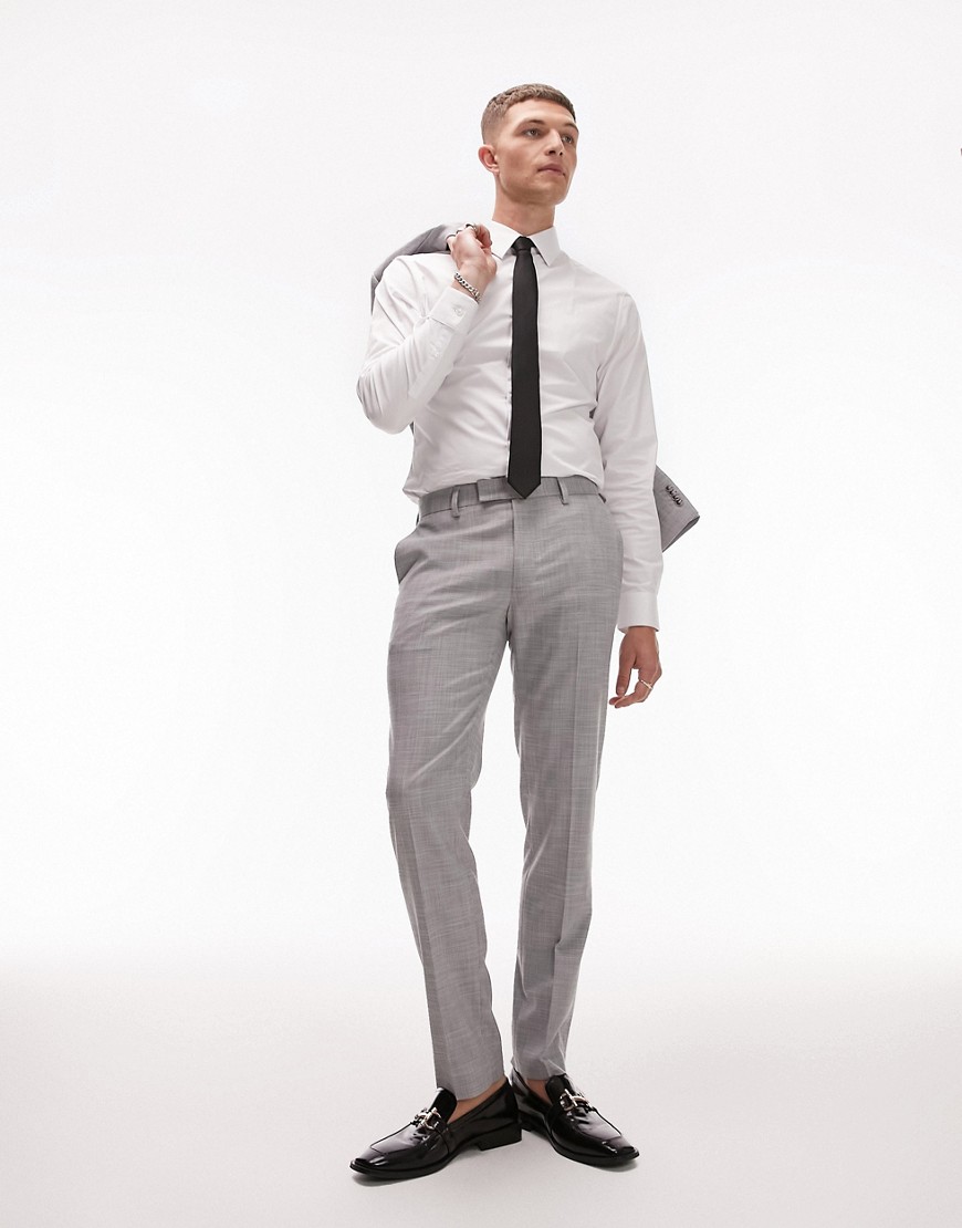 Shop Topman Skinny Suit Pant In Gray
