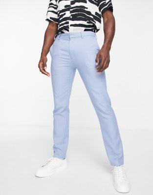Topman skinny suit trousers in blue texture - ASOS Price Checker