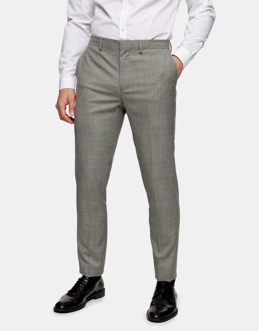 Topman skinny suit pants in grey