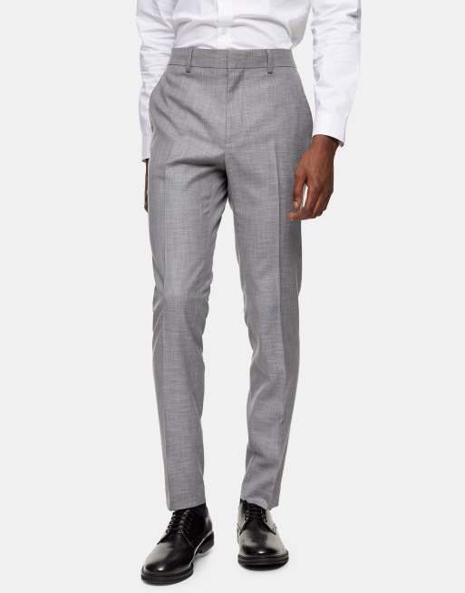 Topman skinny suit pants in grey