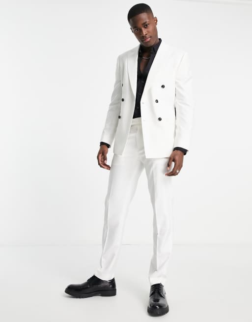 skinny fit white dress pants Topman skinny suit pants in white